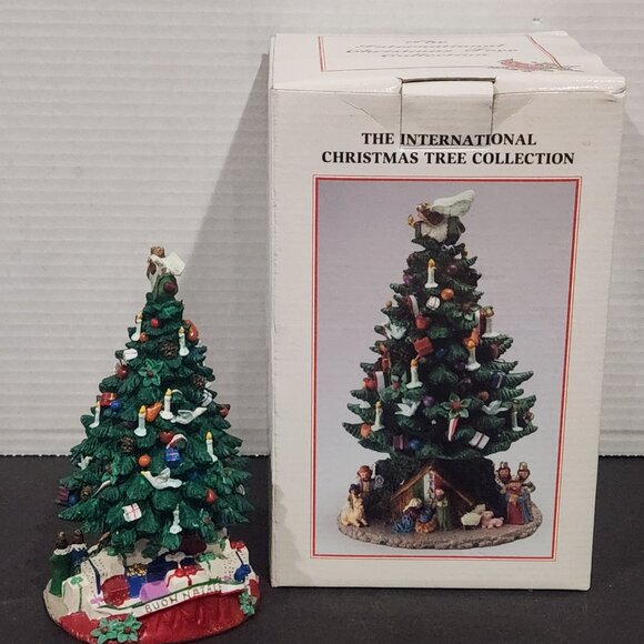 International Christmas Tree Collection Nativity Music Box ITALY 2000 Rotating - Picture 1 of 16